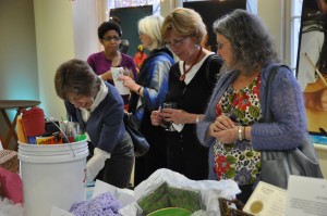 Attendees browsing auction items.